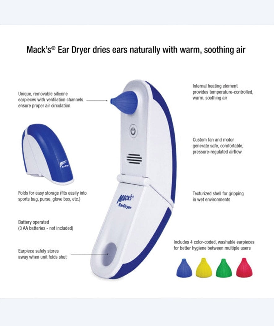 Mack's korvakuivain veden poistoon korvista