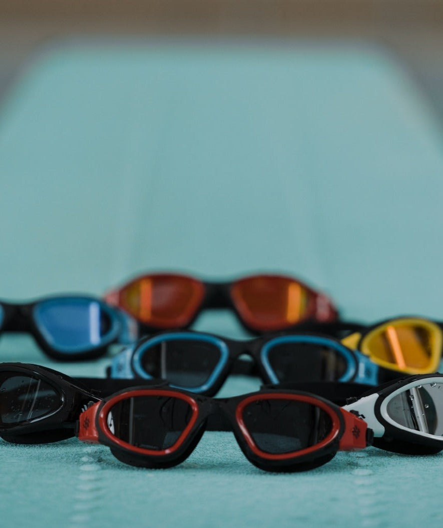 Watery uimalasit kuntoiluun - Raven Active - Musta/punainen 1.0