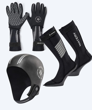 Watery neopreenisetti - Calder Pro (2,5 - 4mm) - Musta