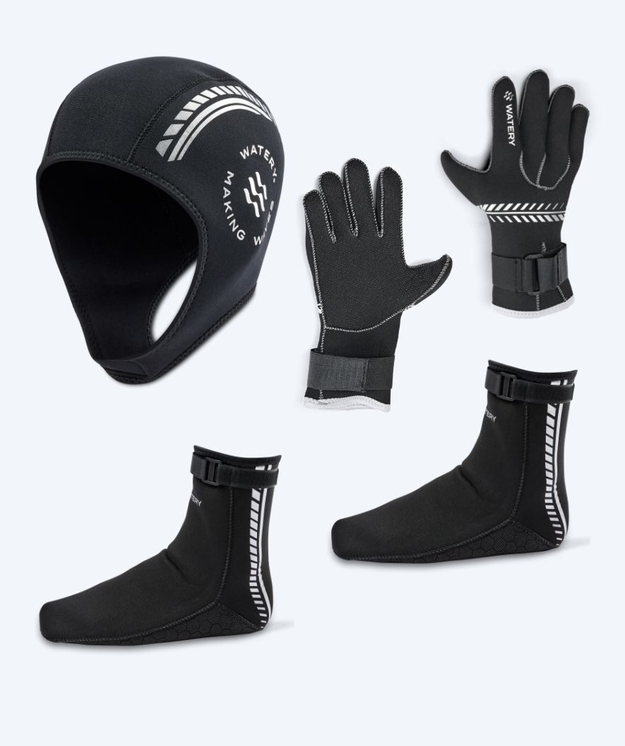 Watery neoprensetti - Thermal Reptile (3 mm) - Musta/hopea