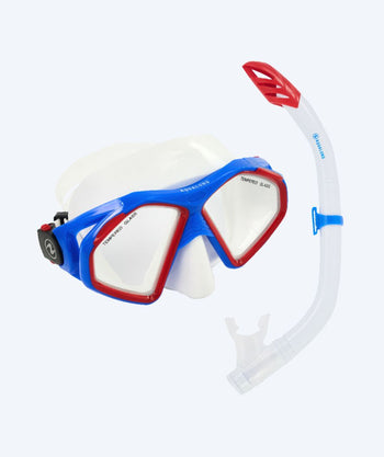 Aqualung Combo snorkkelisetti aikuisille - Combo Hawkeye - Sininen/punainen