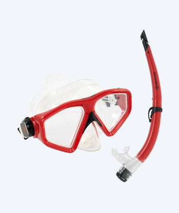 Aqualung Combo snorkkelisetti aikuisille - Saturn - Punainen