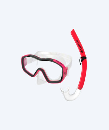 Aqualung Combo snorkkelisetti lapsille (8-18) - Raccon Combo - Läpinäkyvä/punainen
