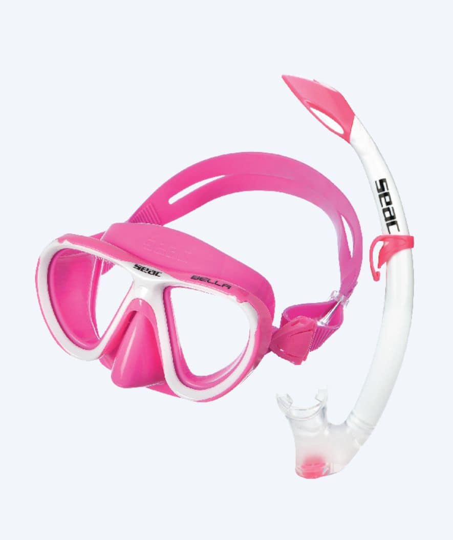 SEAC Combo snorkkelisetti lapsille (yli 3 vuotiaille) - Bella - Pinkki/valkoinen