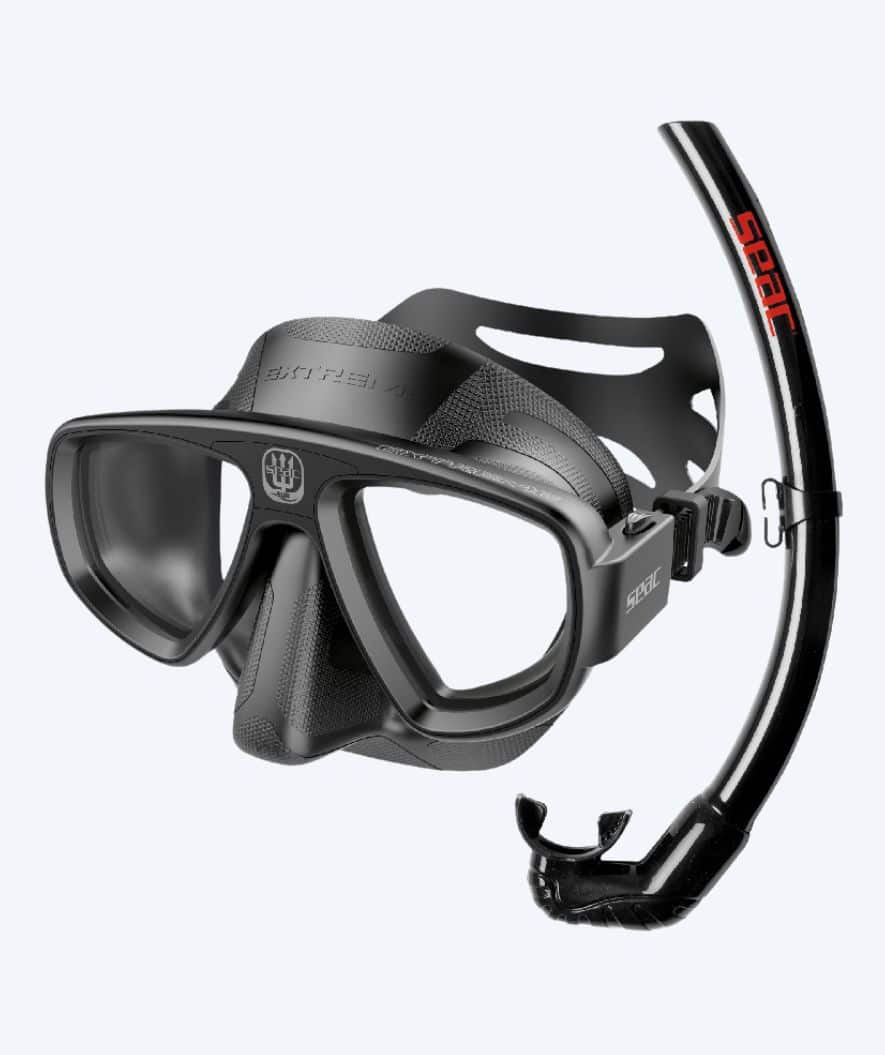 SEAC Combo snorkkelisetti aikuisille - Extreme - Musta/punainen