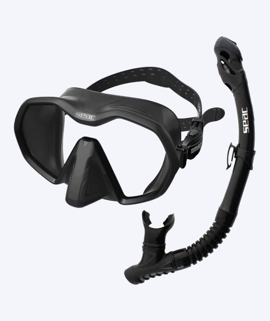 SEAC Combo snorkkelisetti aikuisille - Icona - Musta