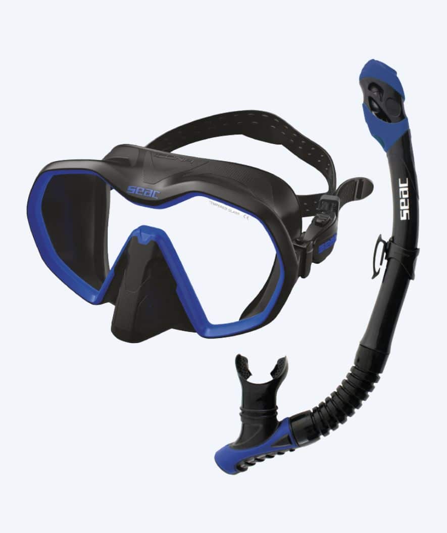 SEAC Combo snorkkelisetti aikuisille - Icona - Musta/tummansininen