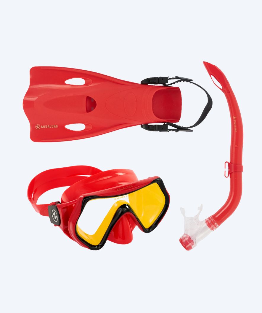 Aqualung snorkkelisetti lapsille - Hero - Punainen/Keltainen