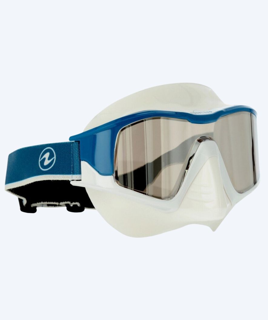 Aqualung sukellusmaski aikuisille - Vita - Tummansininen/Valkoinen (Mirror linssi)