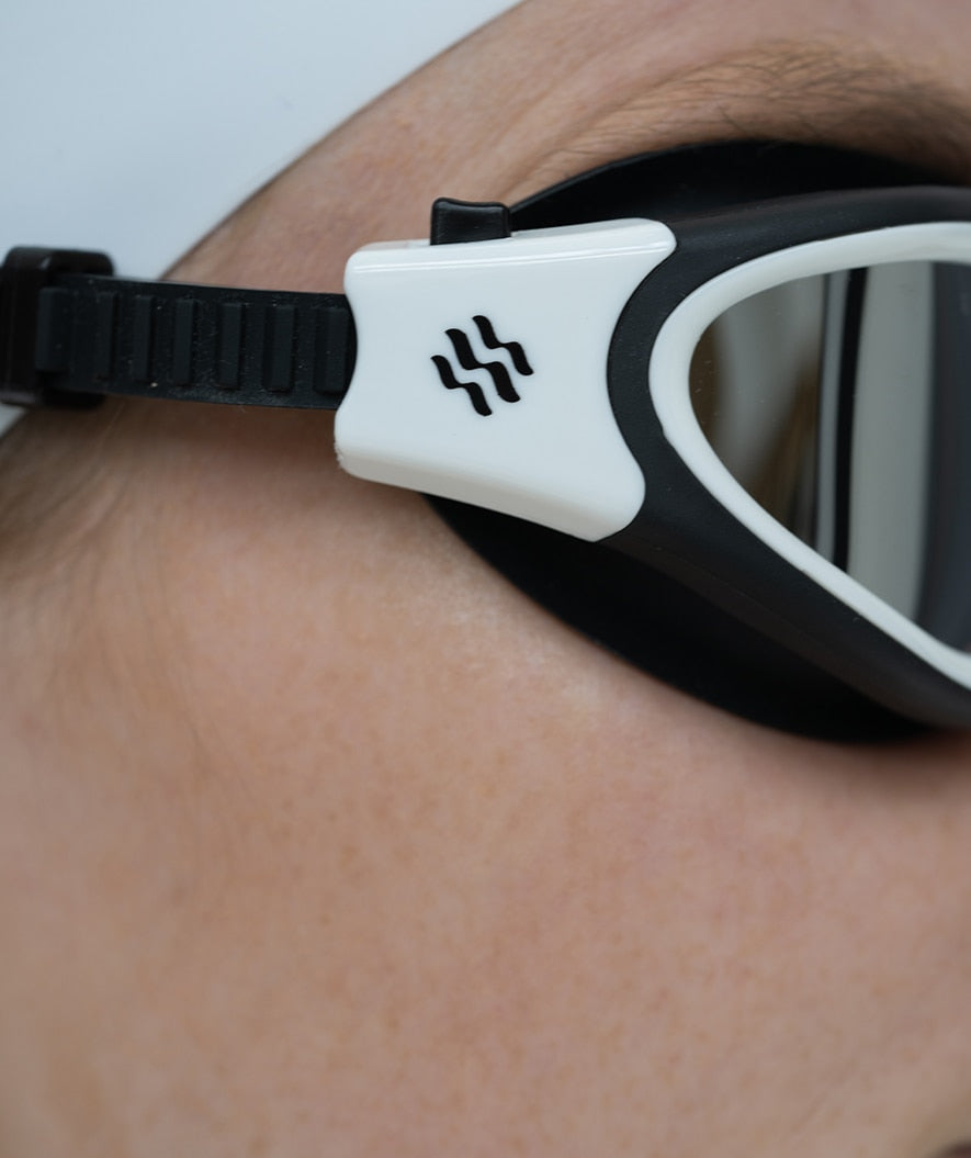 Watery harjoittelu-uimalasit - Raven Mirror - Musta/valkoinen