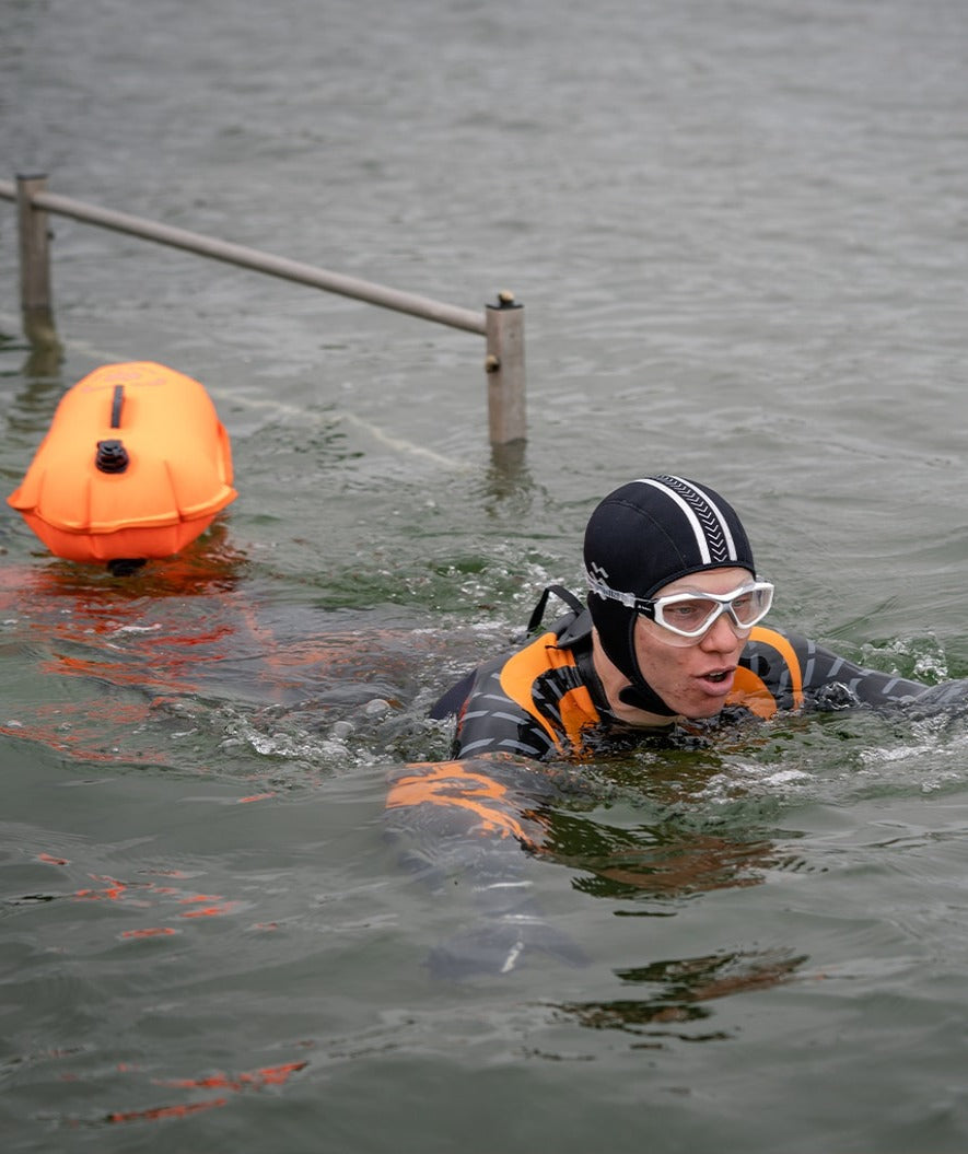 Watery avovesiuintipoiju - Swim Buoy & Dry Bag 28L - Oranssi