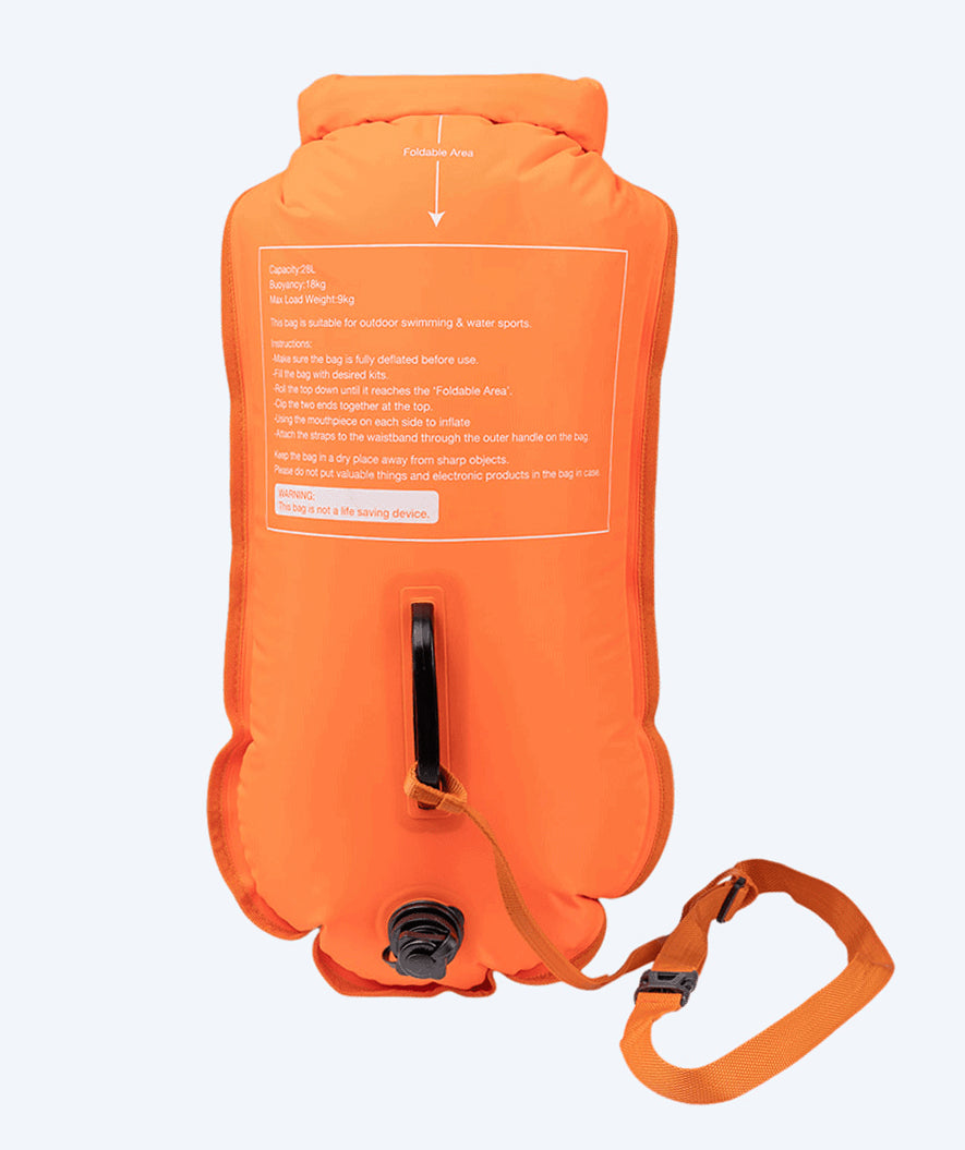 Watery avovesiuintipoiju - Swim Buoy & Dry Bag 28L - Oranssi