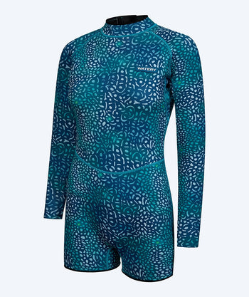 Watery neopreeninen springsuit-märkäpuku naisille - Catalina - Vihreä/Sininen