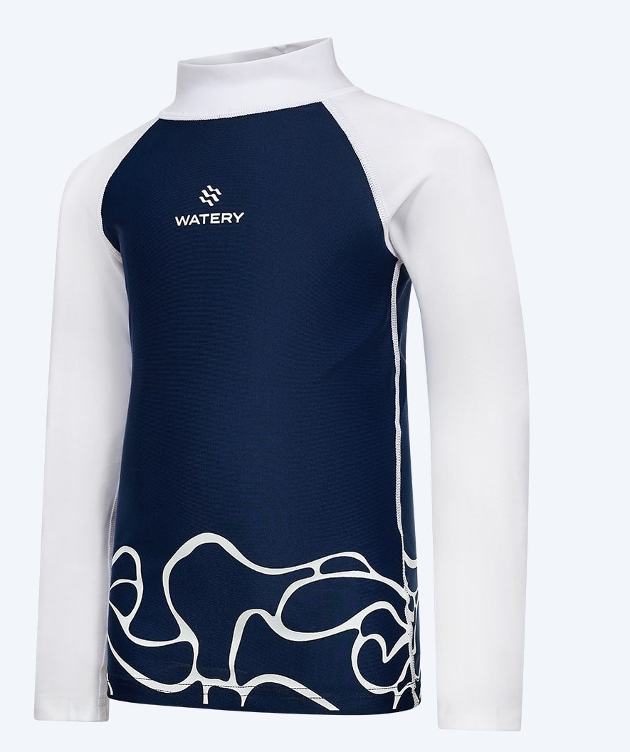 Watery UV-paita lapsille - Chilton pitkähihainen Rashguard - Tummansininen/valkoinen