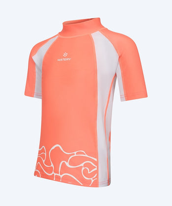Watery UV-paita lapsille - Chilton lyhythihainen Rashguard - Vaaleanpunainen/valkoinen