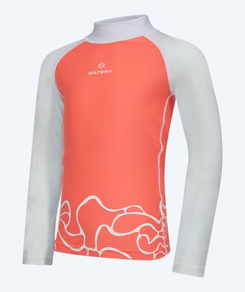 Watery UV-paita lapsille - Chilton pitkähihainen Rashguard - Vaaleanpunainen/valkoinen