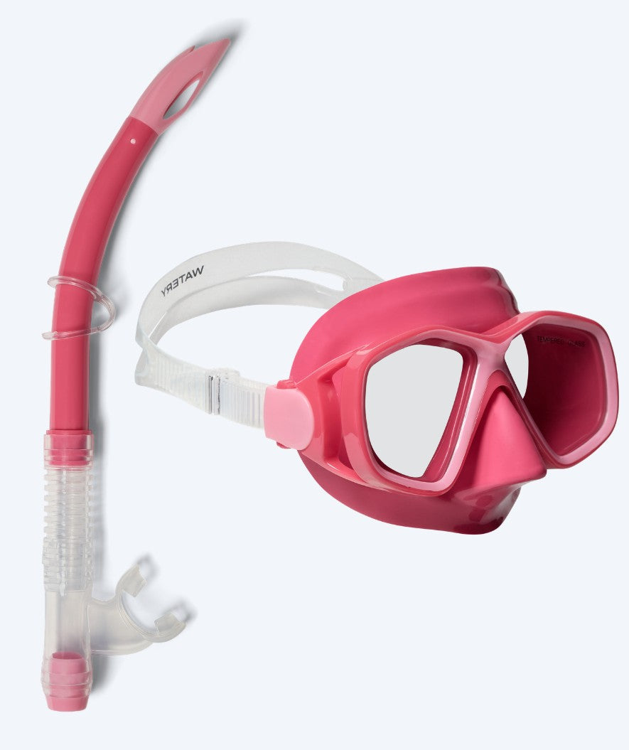 Watery Combo snorkkelisetti lapsille (4-10) - Tropical - Pinkki