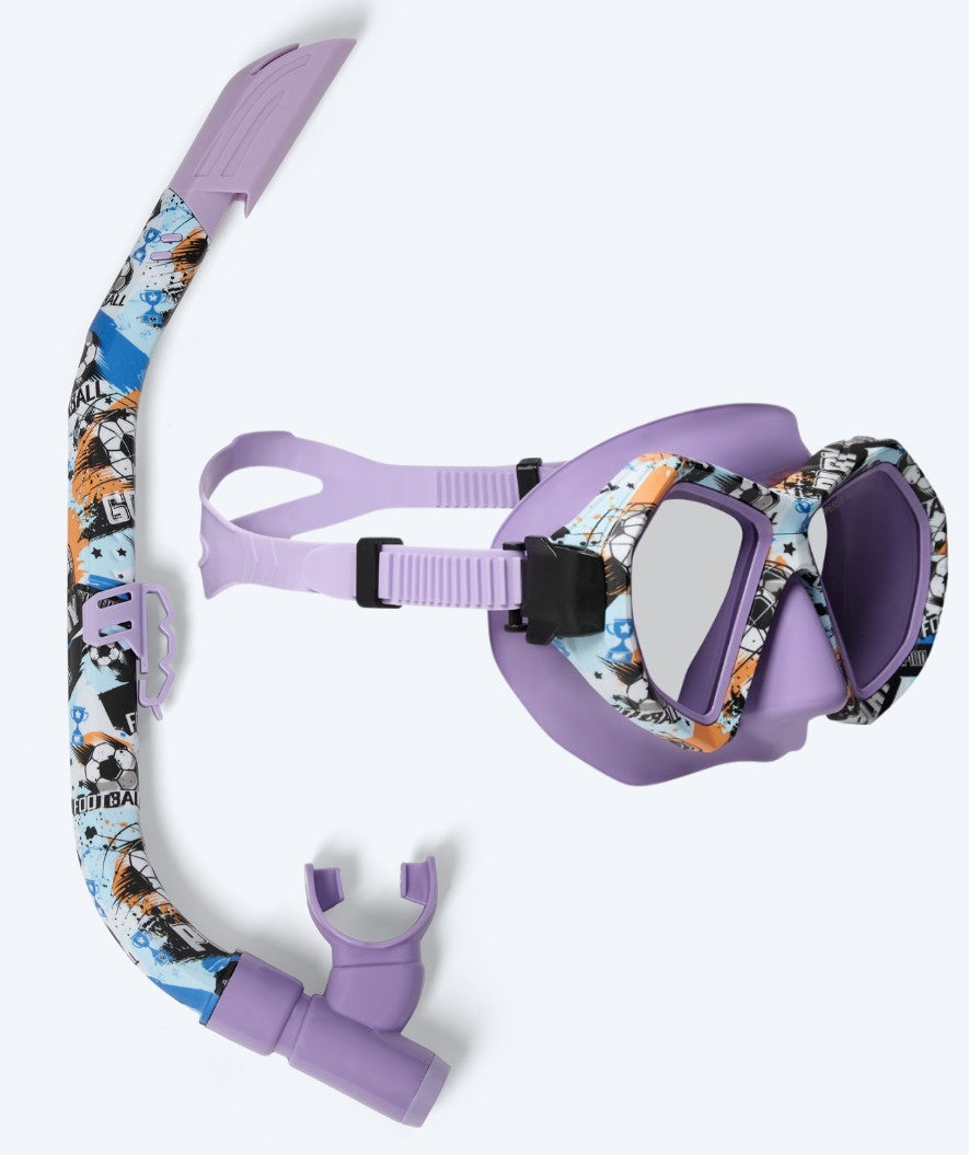 Watery Combo snorkkelisetti junioreille (8-15) - Riku Camo - Violetti
