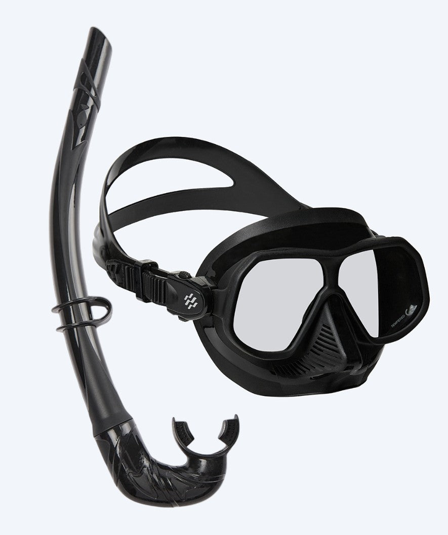 Watery Combo snorkkelisetti aikuisille - Oceana/Cliff - Musta