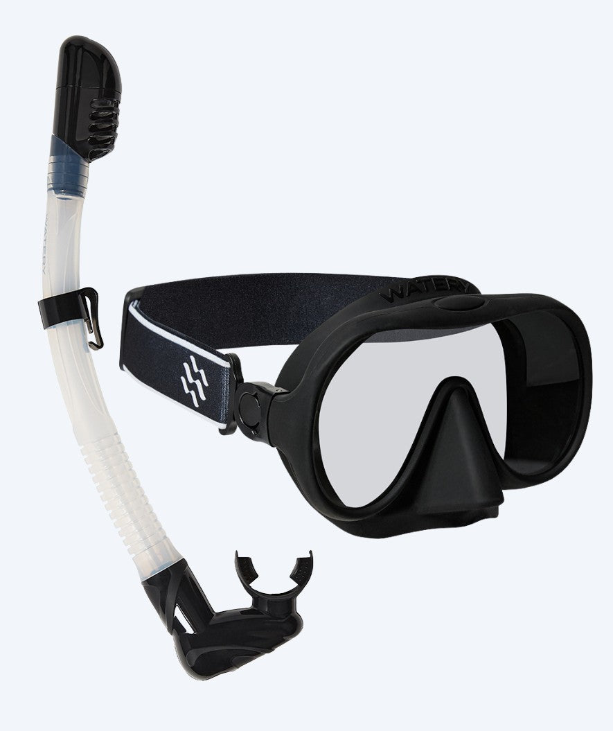 Watery Combo snorkkelisetti aikuisille (yli 15 vuotiaille) - Alton - Musta