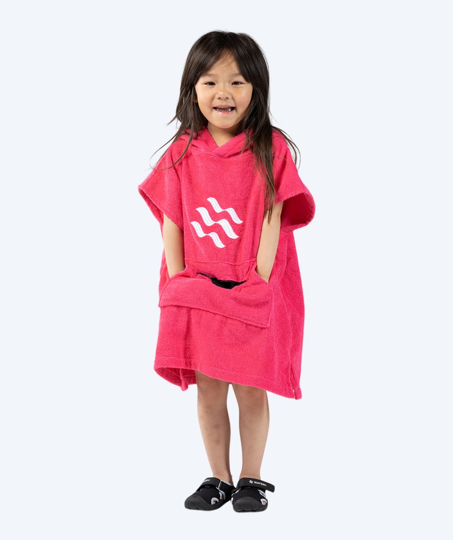 Watery kylpyponcho lapsille (1-6) - Puuvilla - Pinkki