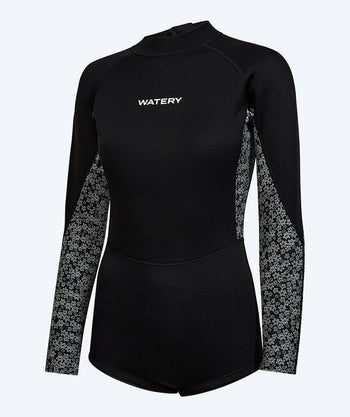 Watery neopreeninen springsuit-märkäpuku naisille - Crosswind - Musta/Valkoinen