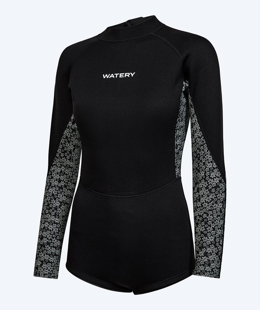 Watery neopreeninen springsuit-märkäpuku naisille - Crosswind - Musta/Valkoinen