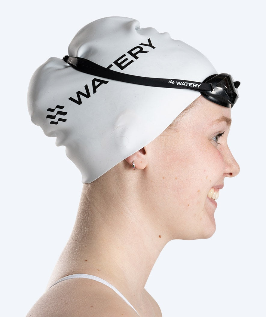 Watery Elite-uimalasit - Poseidon Ultra Mirror - Musta/hopea