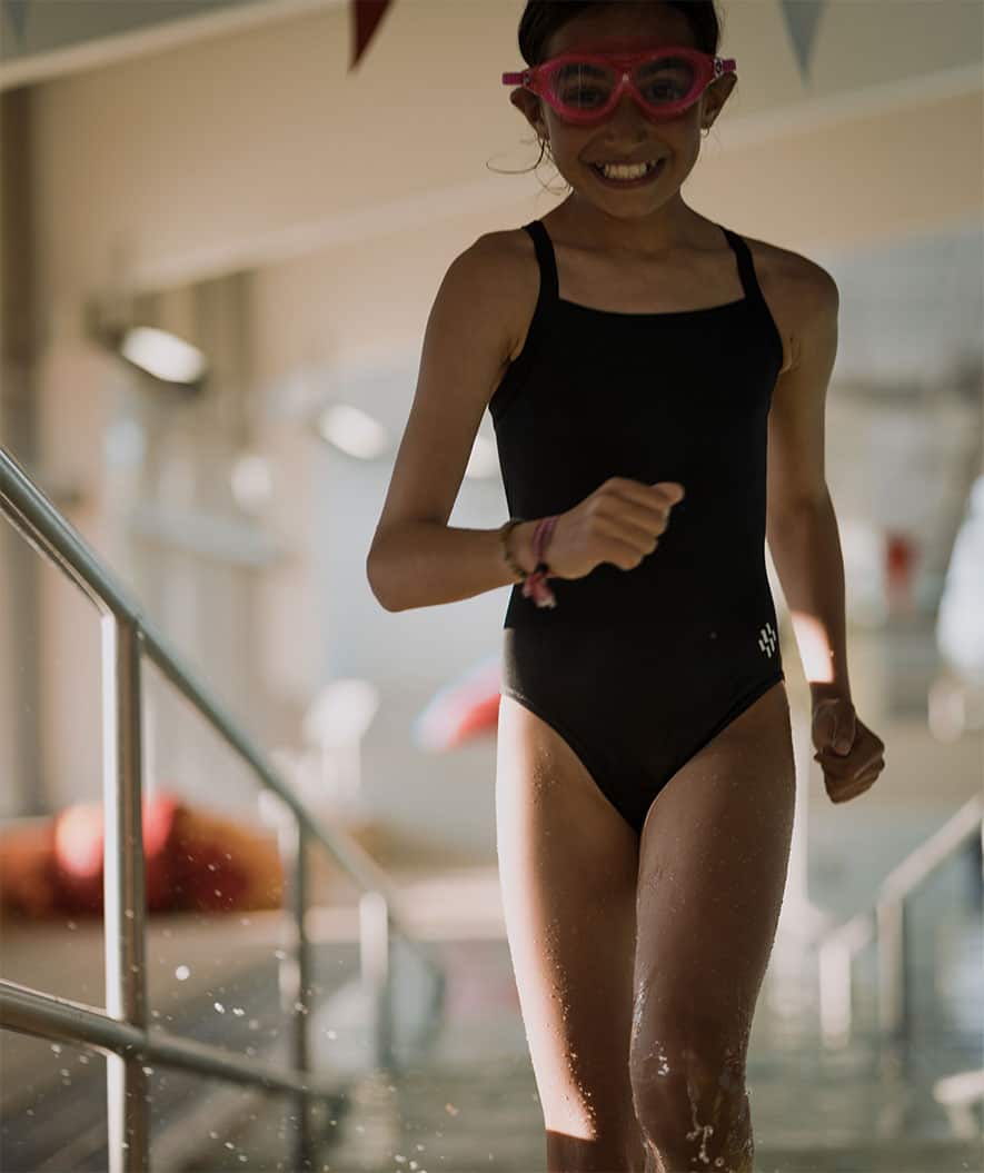 Watery uimapuku tytöille - Freestyler Solid - Musta