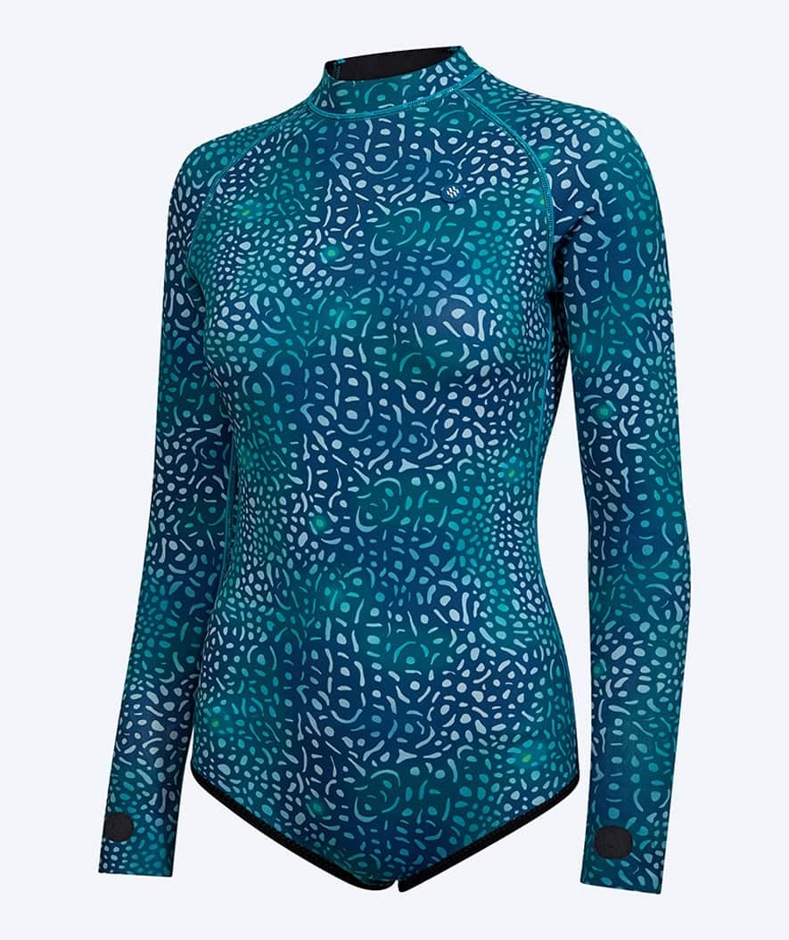 Watery neopreeninen springsuit-märkäpuku naisille - Lady Open Back - Vihreä/Sininen