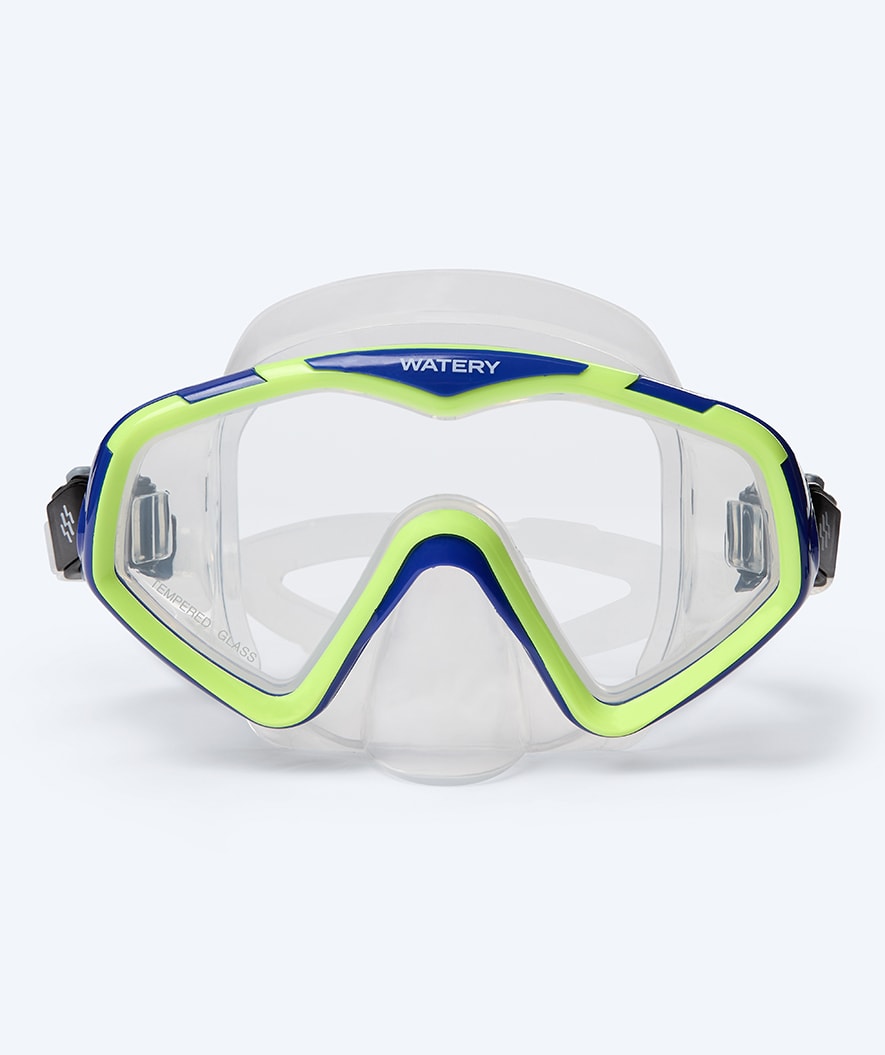 Watery Combo snorkkelisetti aikuisille (yli 15 vuotiaille) - Leach Pro - Sininen/keltainen