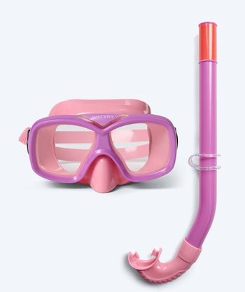 Watery Combo snorkkelisetti junioreille (8-15) - Misu - Vaaleanpunainen/violetti