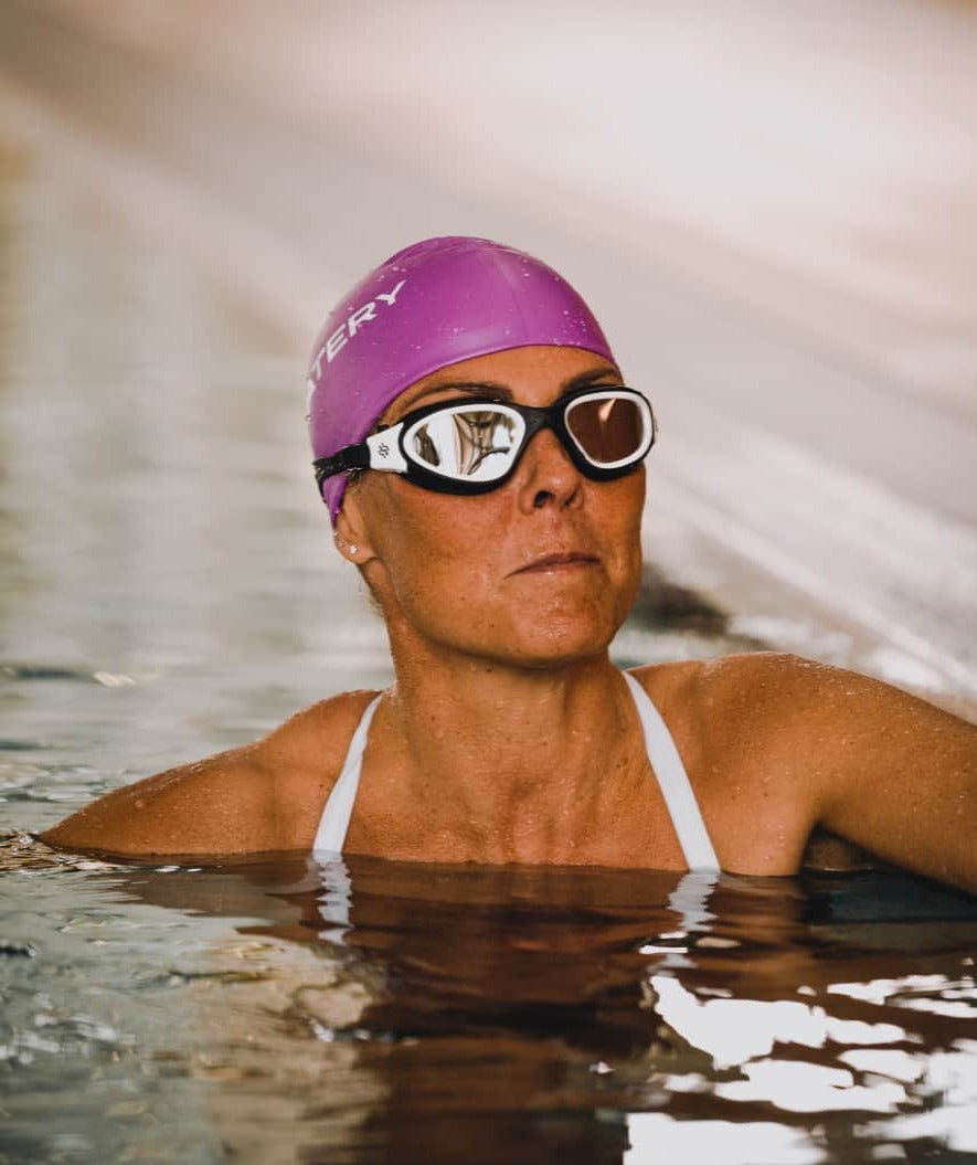 Watery harjoittelu-uimalasit - Raven Mirror - Musta/valkoinen