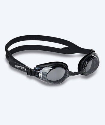 Watery kaukonäköiset uimalasit vahvuuksilla aikuisille (+2.0 - +4.5) - Ridley - Musta (Smoke-linssi)