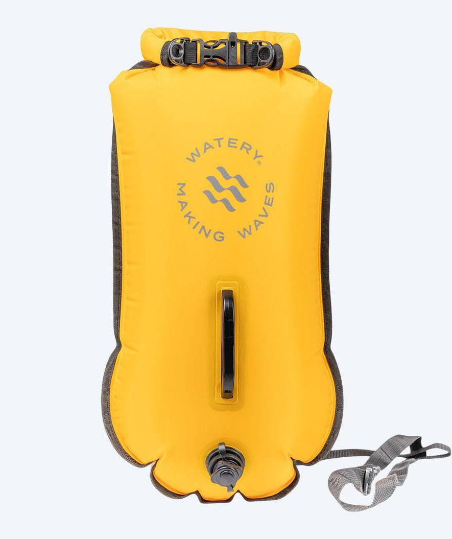 Watery Avovesiuintipoiju - Swim Buoy & Dry Bag 28L - Keltainen