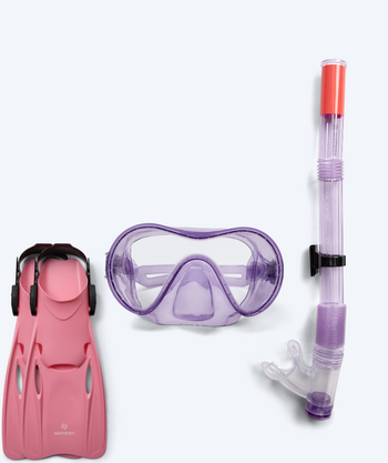 Watery snorkkelisetti junioreille (8-15) - Jubal/Fleetwood - Violetti/vaaleanpunainen