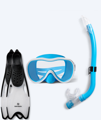 Watery snorkkelisetti junioreille (8-15) - Odine/Rilian - Sininen/musta