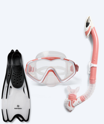 Watery snorkkelisetti aikuisille (yli 15 vuotiaille) - Leach/Rilian - Vaaleanpunainen/musta