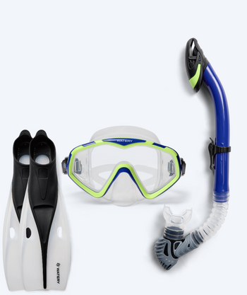 Watery snorkkelisetti aikuisille (yli 15 vuotiaille) - Leach/Breeve - Sininen/keltainen