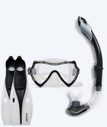 Watery snorkkelisetti aikuisille (yli 15 vuotiaille) - Nebula/Breeve - Musta